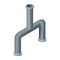 Isometric pipe. Water tube or pipeline for oil or gas industry tube construction. Plastic plumbing system in 3d. Piece