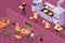 Isometric Pizza Parlor Composition