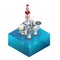 Isometric platform for production oil and gas, Oil and gas industry and hard work, Production platform and operation