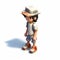 Isometric Pokemon Man In Hat Shirt: Photorealistic Rendering And Woven Color Planes