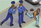 Isometric Policeman and Robber