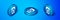 Isometric Portrait of Joseph Stalin icon isolated on blue background. Blue circle button. Vector