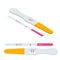 Isometric Positive and Negative Pregnancy Test. Fertility, pregnancy and maternity concept