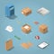 Isometric postal delivery illustration