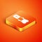 Isometric Priest icon  on orange background. Vector