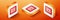 Isometric Prison window icon isolated on orange background. Orange square button. Vector
