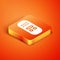 Isometric Remote control icon isolated on orange background. Vector