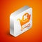 Isometric Remove shopping cart icon isolated on orange background. Online buying concept. Delivery service. Supermarket