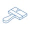 Isometric repair construction color paint brush work tool and equipment linear style icon design