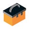 Isometric repair construction toolbox work equipment flat style icon design