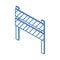 Isometric repair construction traffic barricade warning work tool and equipment linear style icon design