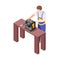 Isometric Repairman Illustration