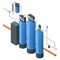 Isometric Reverse Osmosis Removes Contaminants from Unfiltered Water. Purification of Drinking Water at Home. Reverse