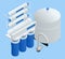 Isometric Reverse Osmosis Removes Contaminants from Unfiltered Water. Purification of Drinking Water at Home. Reverse