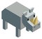 Isometric rhinoceros. Low poly pixel animal icon
