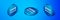 Isometric Ribbon in finishing line icon isolated on blue background. Symbol of finish line. Sport symbol or business