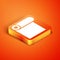 Isometric Roll of paper icon isolated on orange background. Vector