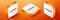 Isometric Ruler icon isolated on orange background. Straightedge symbol. Orange square button. Vector