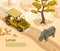 Isometric Safari Illustration