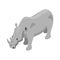 Isometric Safari Rhinoceros Composition