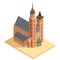 Isometric saint mary basilica in krakow