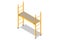 Isometric Scaffolding frame. Labor risks prevention about using scaffolds safely.