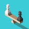 Isometric scales with pawns