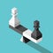 Isometric scales weighing pawns