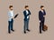 Isometric Set Businessmen in Suits