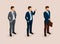 Isometric Set Businessmen in Suits