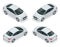 Isometric set of Sedan Cars. Compact Hybrid Vehicle. Eco-friendly hi-tech auto. Isolated car, template for branding and