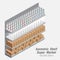 Isometric Shelf Supermarket Background. vector illustration