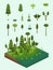 Isometric Simple Plants Set - Carboniferous Swamp-Forest