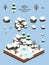 Isometric Simple Rocks Set - Boreal Forest Rock Formation Winter