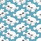 Isometric Skull seamless pattern. Head skeletal pattern. Crossbones texture. remains background