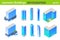 Isometric Skyscrapers Business Office centers modern Buildings flat vector collection