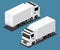 Isometric Small Cargo Truck. Commercial Transport. Logistics. City Object for Infographics