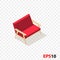 Isometric sofa red color