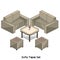 Isometric sofa table set
