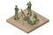 Isometric Soldiers mortar crew. Mortar gun. Special force crew. Mortar Team firing, Army Soldiers. Military concept for