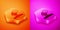 Isometric Solution to the problem in psychology icon isolated on orange and pink background. Therapy for mental health