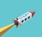 Isometric space rocket, start