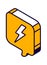 Isometric speech bubble lightning sign thunderbolt