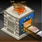 Isometric Stock exchange burning euro