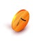 Isometric Straight razor icon isolated on white background. Barbershop symbol. Orange circle button. Vector Illustration