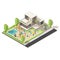 Isometric Suburban Villa Party Concept