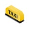 Isometric taxi sign with soft shadow.