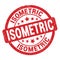 ISOMETRIC text written on red round stamp sign