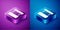 Isometric Ticket box office icon isolated on blue and purple background. Ticket booth for the sale of tickets for