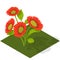 Isometric Tile Flowers